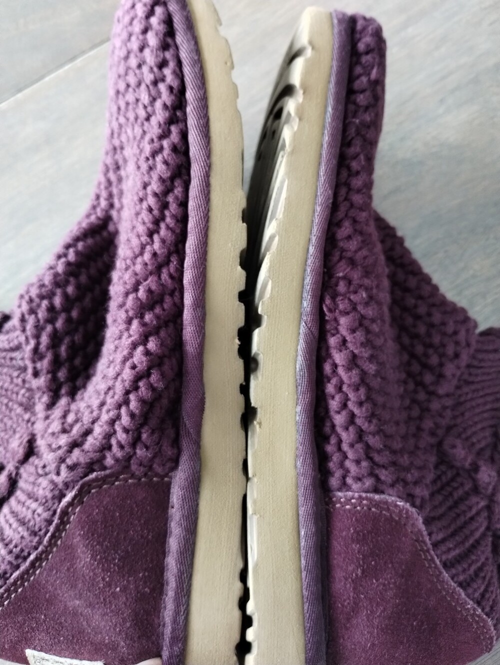 UGG Cardy 5879 Plum Purple Cable Knit Sweater Boots Women's 6 - Picture 8 of 12